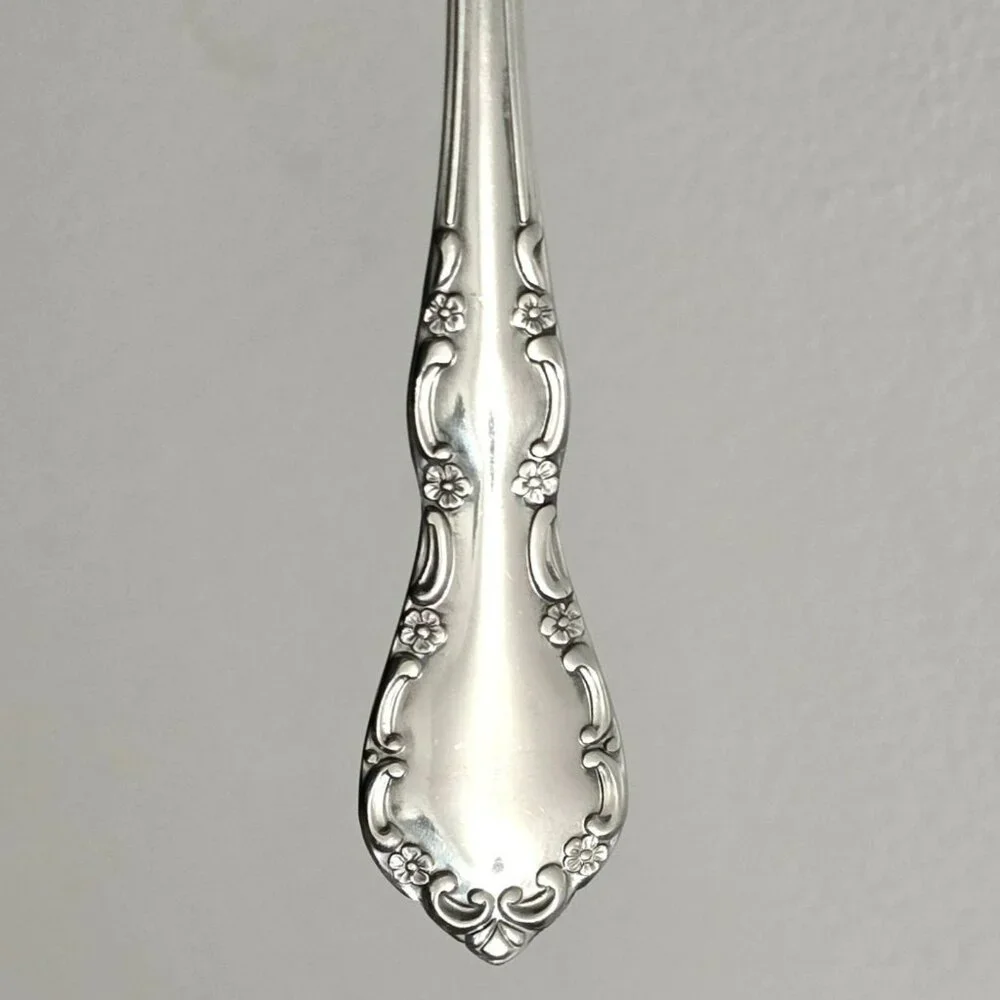 VTG Oneida Mansion Hall 6 Pc Serving Set Gravy Ladle Spoons Sugar Knife Floral